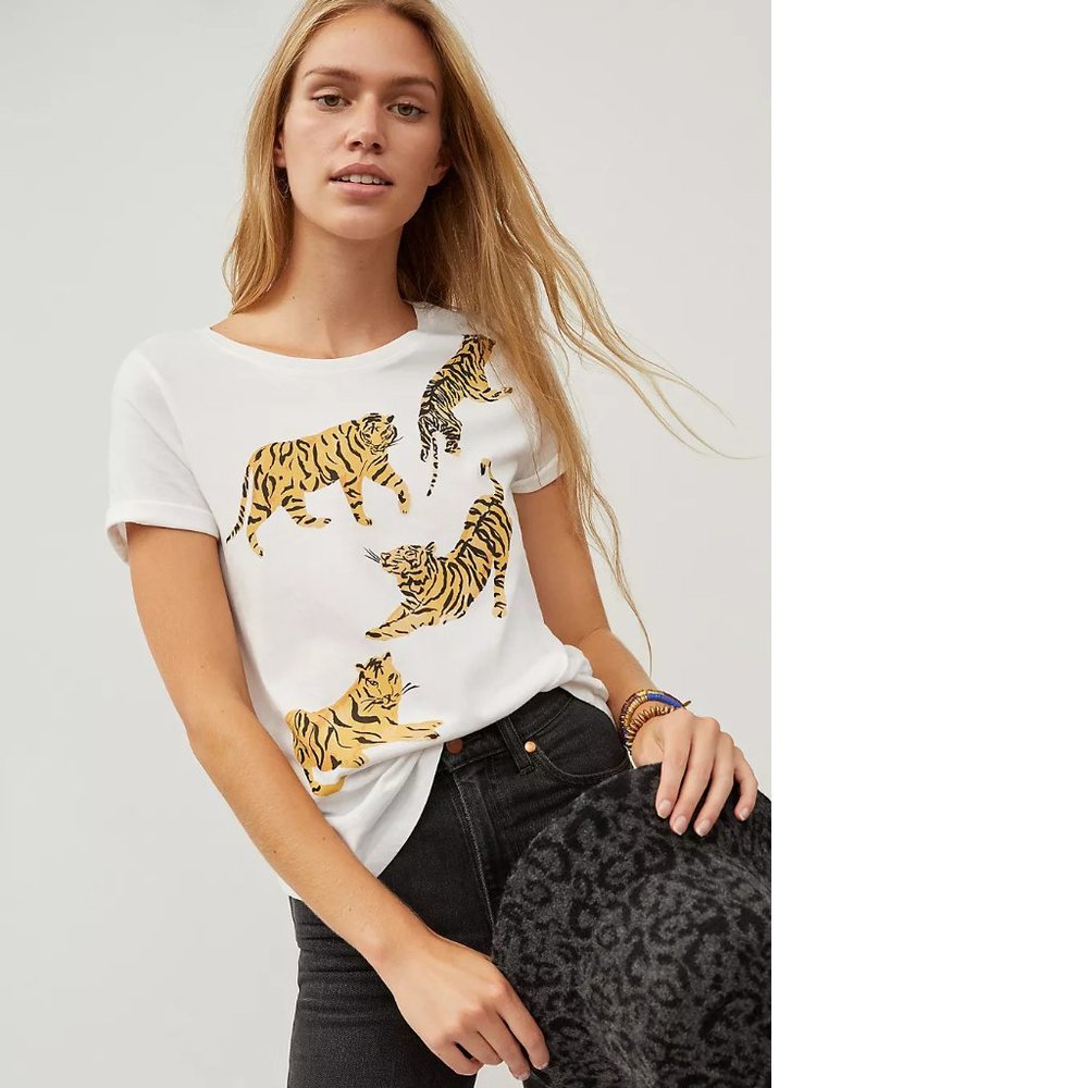 NEW Anthropologie Tigers Graphic Tee